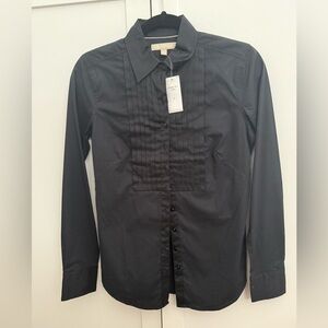 NWT Banana Republic Black Tuxedo Button Down Top - Size 2